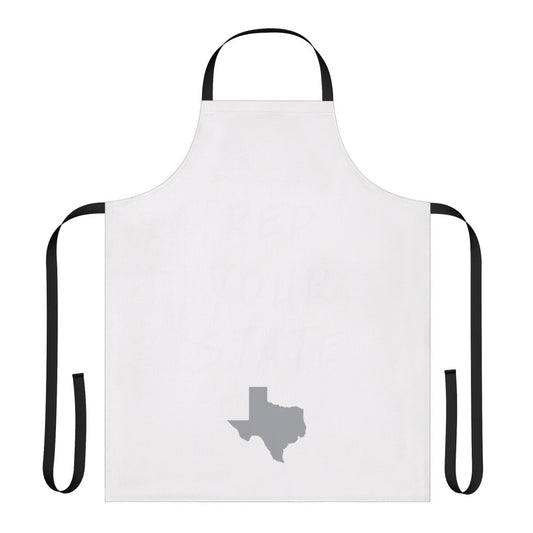 Texas state pride apron with red, white, and blue design