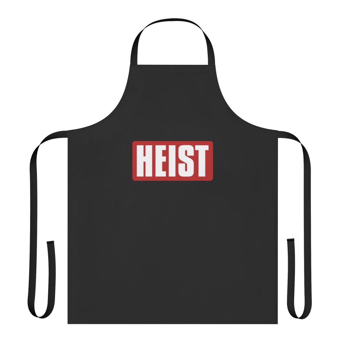Text art apron featuring design inspired by the popular Netflix series Money Heist (La Casa de Papel)