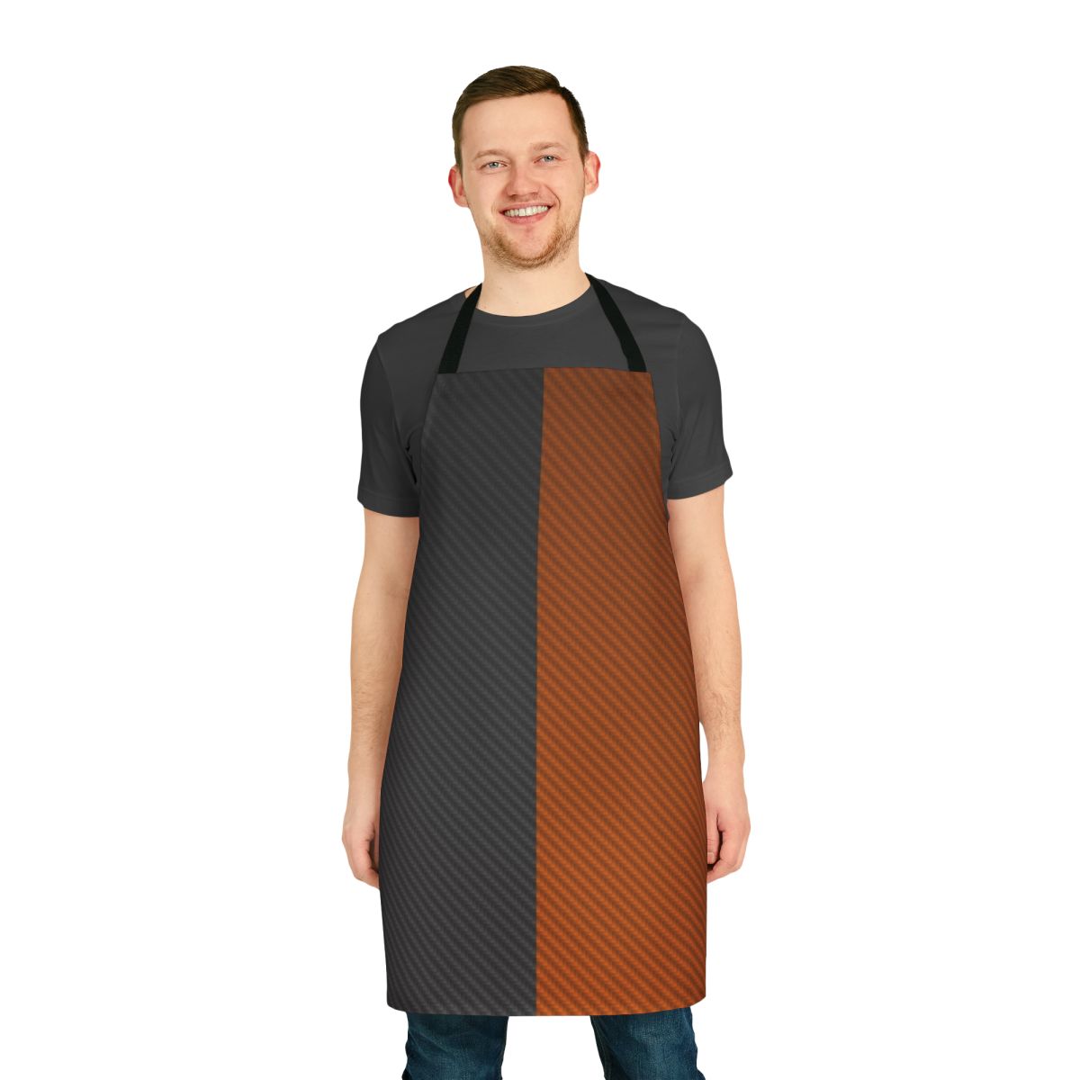 Textured apron in orange and black colors, inspired by the DC Comics supervillain Deathstroke