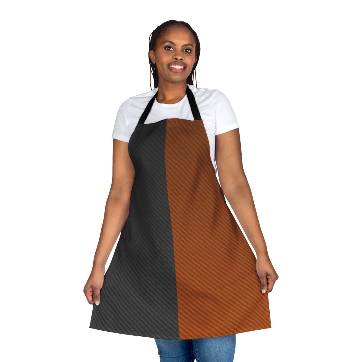 Textured apron in orange and black colors, inspired by the DC Comics supervillain Deathstroke