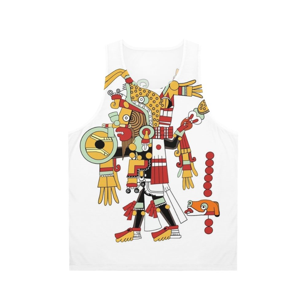 Tezcatlipoca Unisex Tank Top with Aztec Mythology Motif
