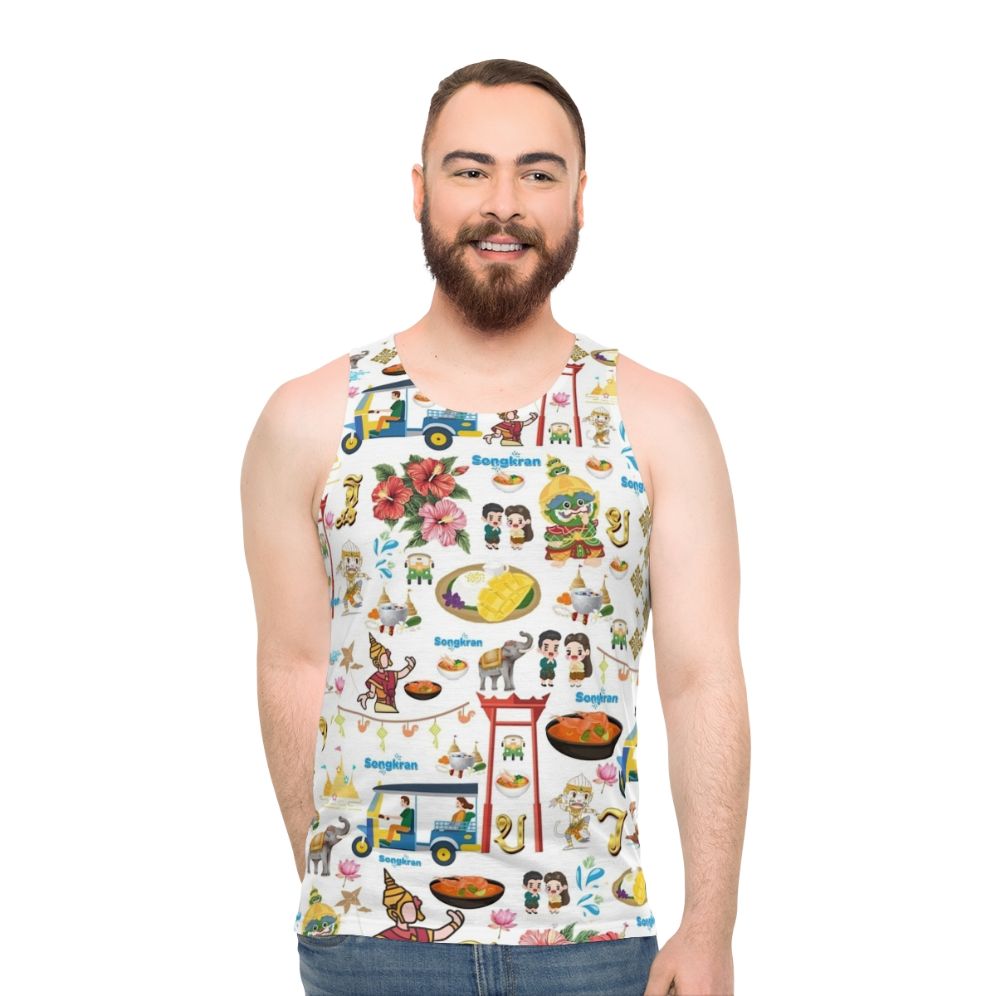 Unisex tank top featuring the Songkran festival in Thailand