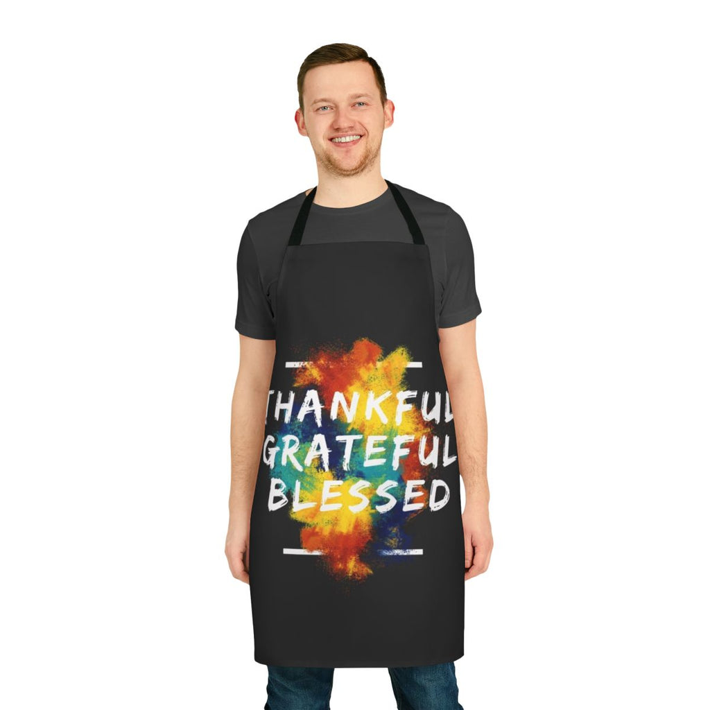 Thankful and blessed Thanksgiving apron with inspirational quote
