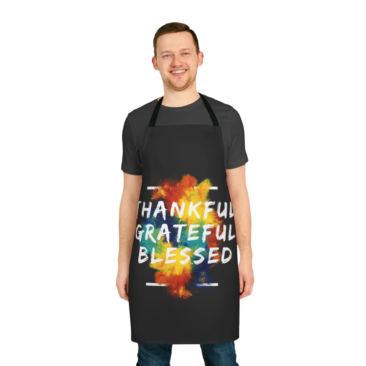 Thankful and blessed Thanksgiving apron with inspirational quote