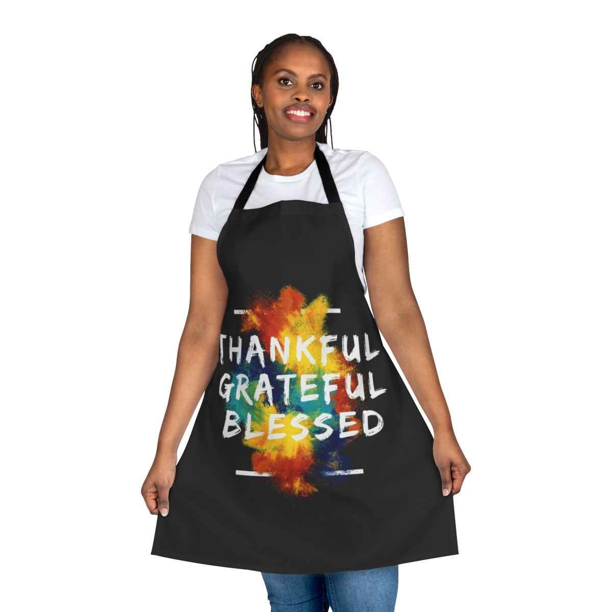 Thankful and blessed Thanksgiving apron with inspirational quote