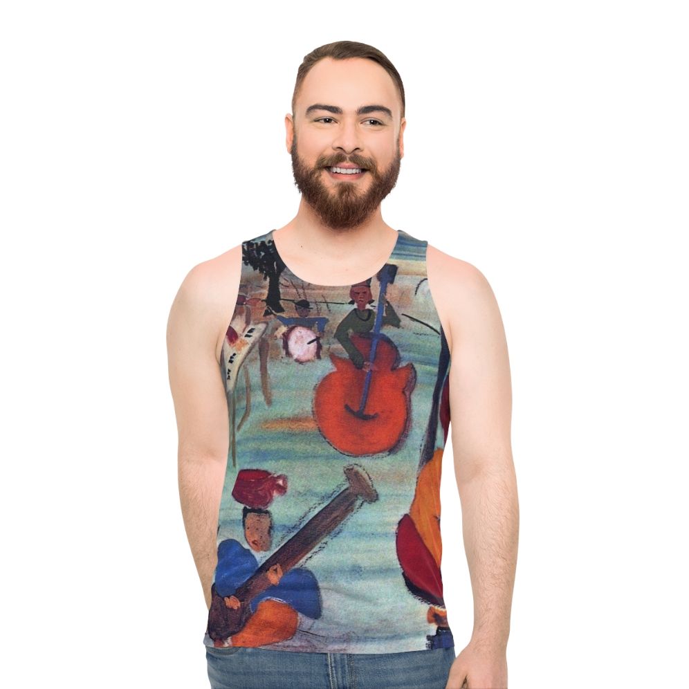 The Band's 'Big Pink' Album Cover Unisex Tank Top