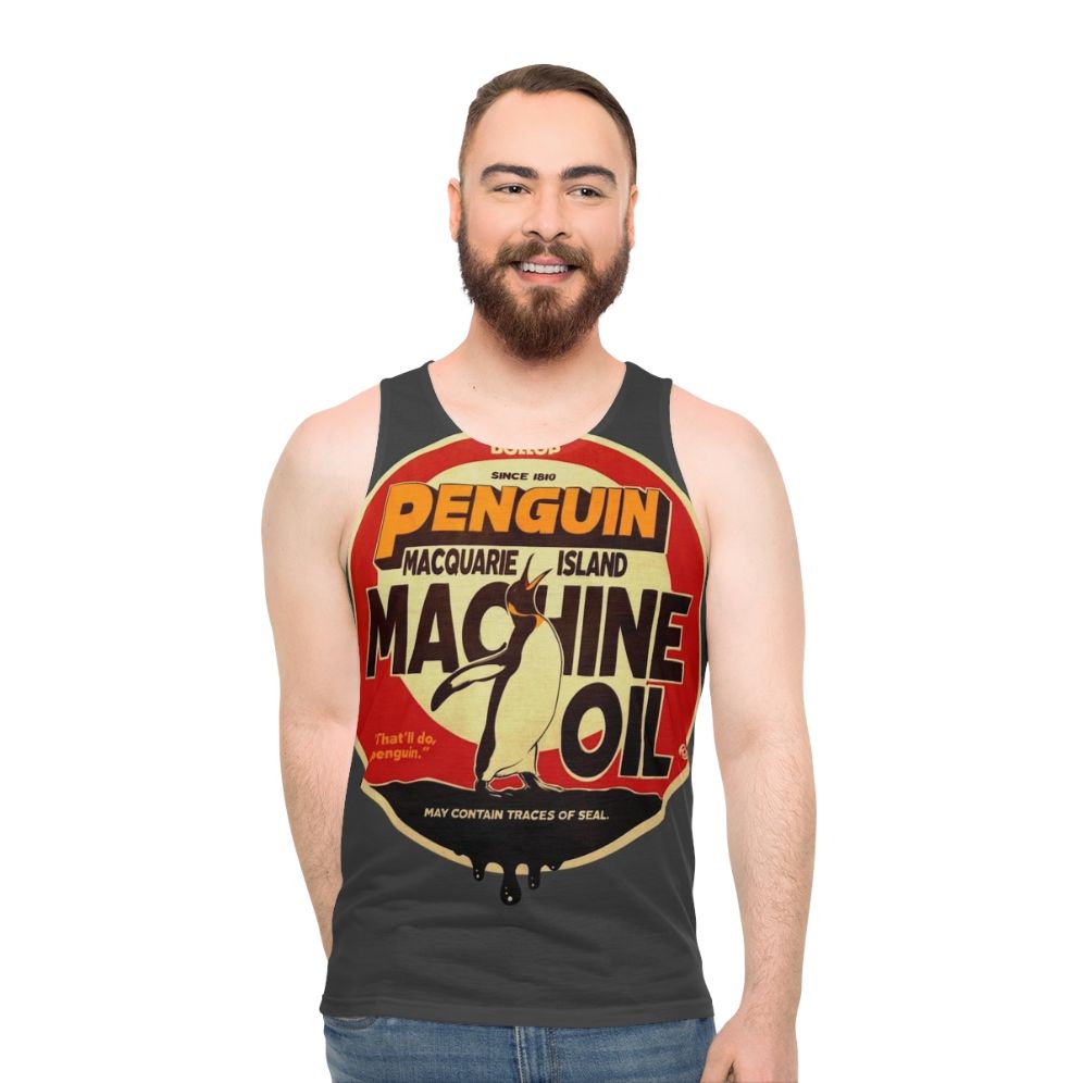The Dollop Penguin Oil Unisex Graphic Tank Top