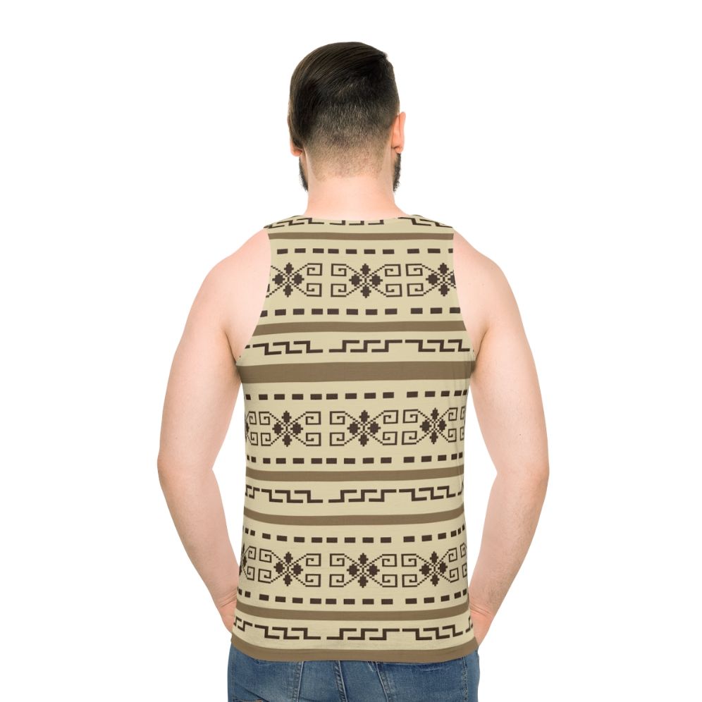 Big Lebowski inspired unisex tank top with The Dude's cardigan pattern