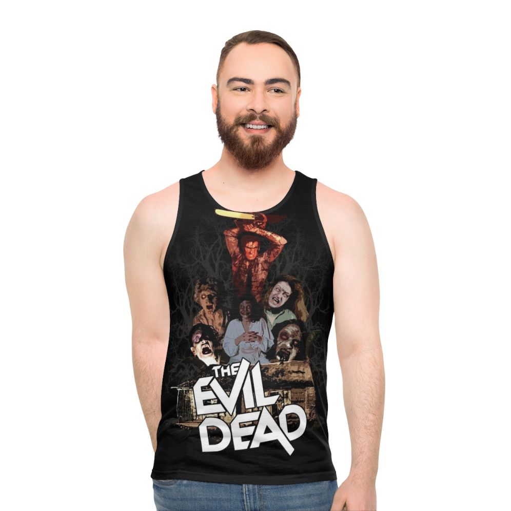 The Evil Dead Unisex Horror Tank Top with Ash Williams and Deadites