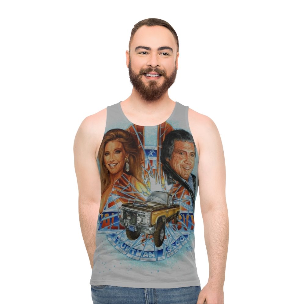 The Fall Guy Unisex Tank Top featuring Lee Majors as the Classic TV Action Hero