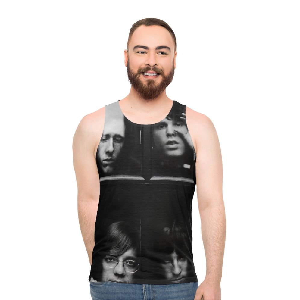 Unisex tank top featuring "The Head on the Door" design, inspired by the iconic rock band The Doors and Jim Morrison