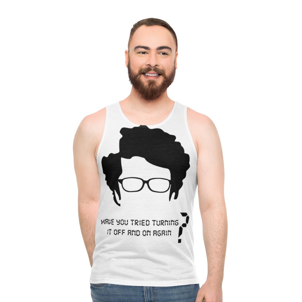"The IT Crowd" Unisex Tank Top with Famous Phrase