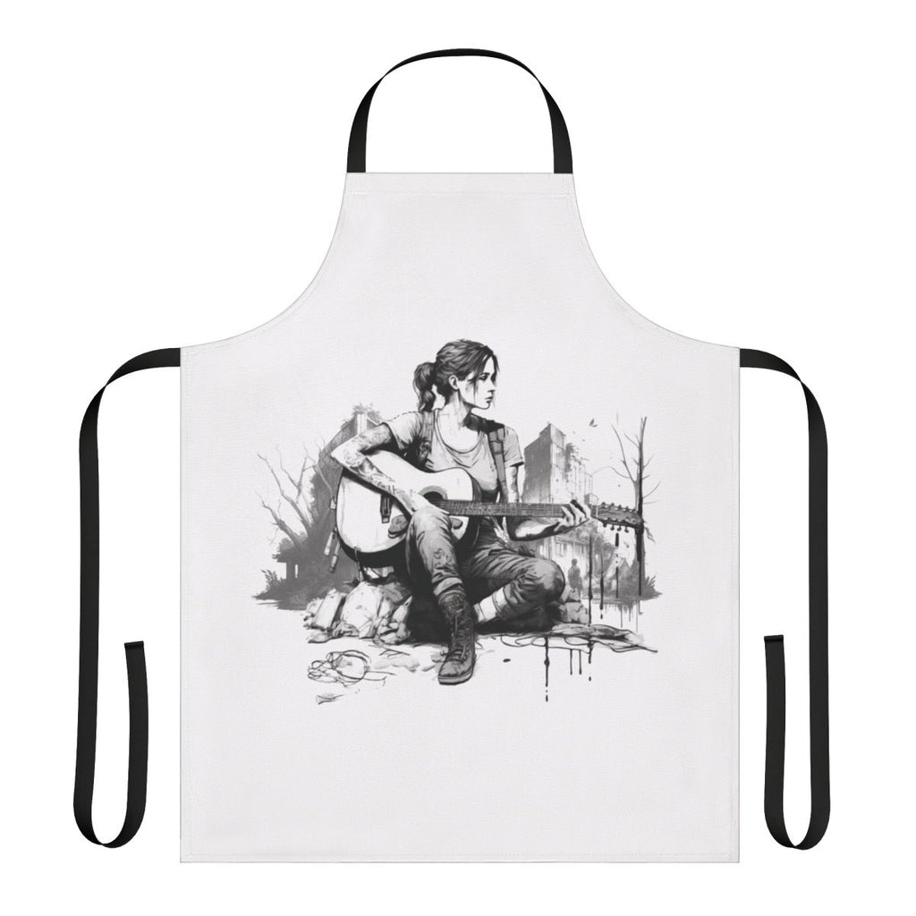Illustration of Ellie from The Last of Us video game on a high-quality apron