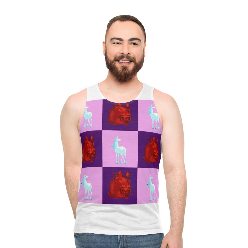 The Last Unicorn color block unisex tank top