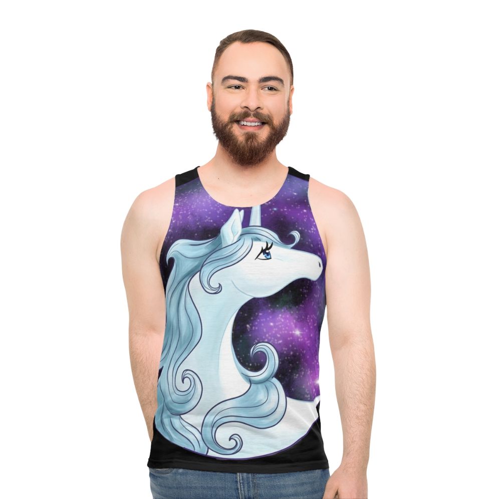 the last unicorn galaxy unicorn unisex tank top
