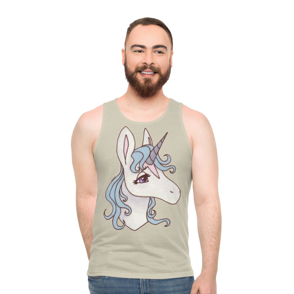 The Last Unicorn Unisex Graphic Tank Top featuring Lady Amalthea
