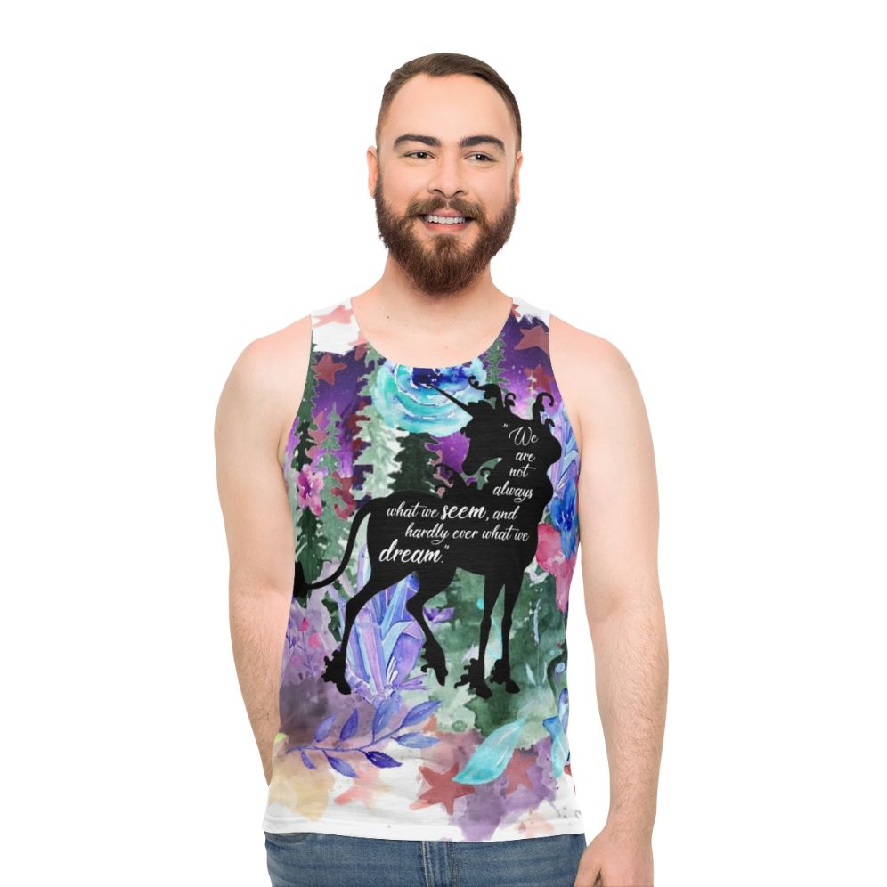 Unisex "The Last Unicorn" Quote Tank Top featuring Amalthea