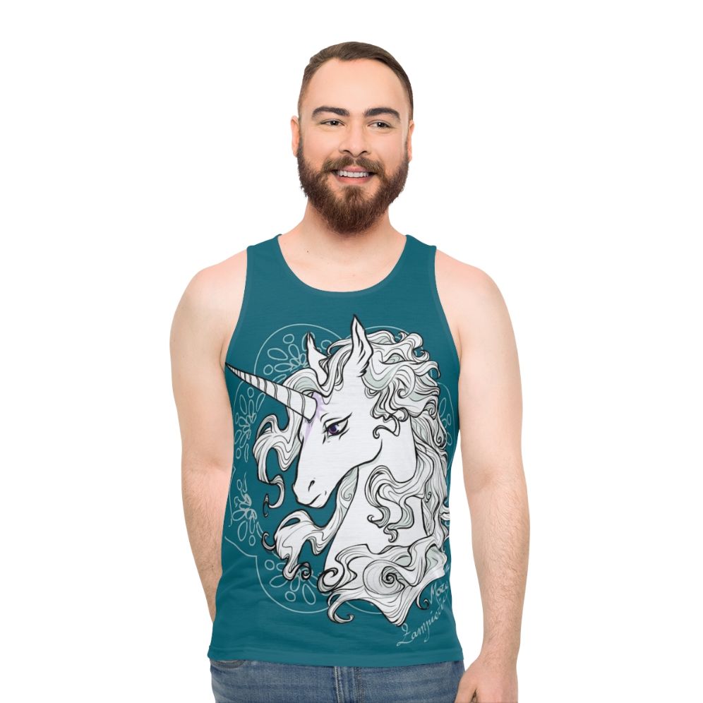 The Last Unicorn Sea Green Unisex Fantasy Tank Top