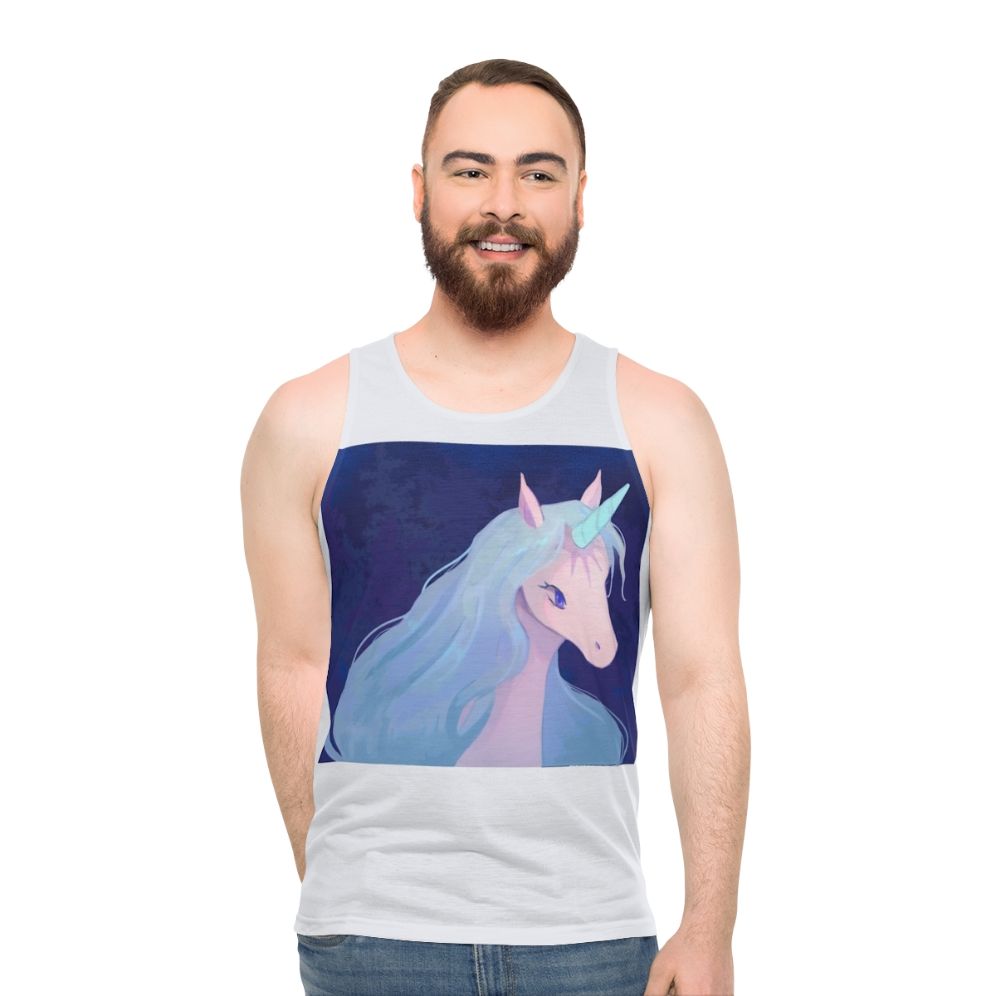 The Last Unicorn fantasy illustration unisex tank top