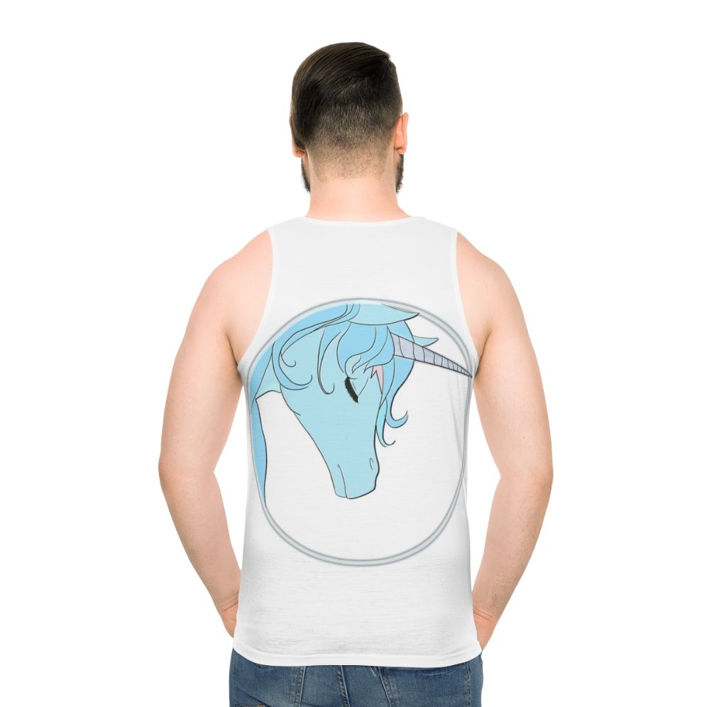 The Last Unicorn Unisex Tank Top featuring a beautiful unicorn
