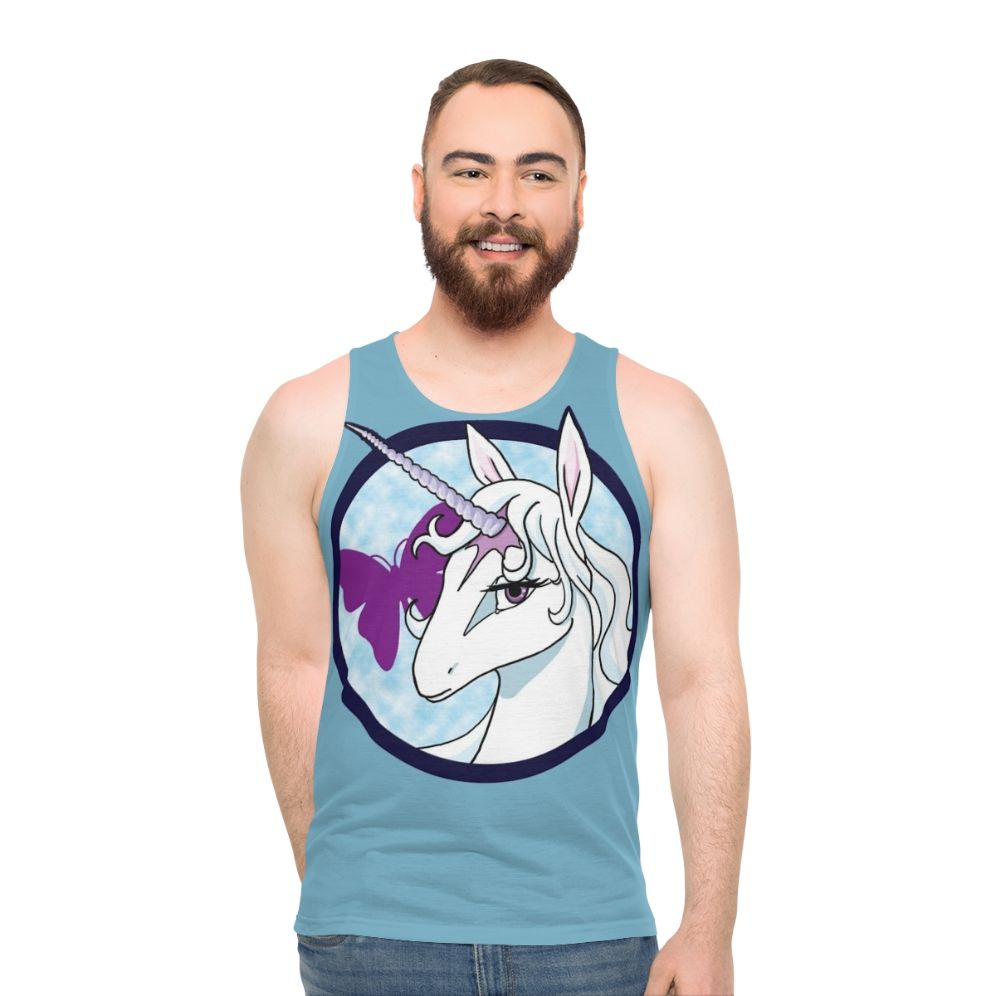 The Last Unicorn Unisex Fantasy Tank Top featuring Amalthea the Unicorn