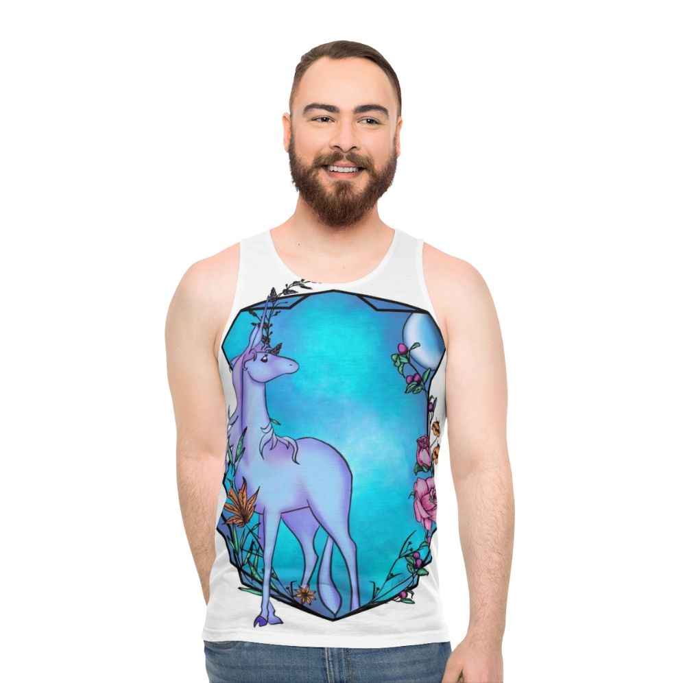 The Last Unicorn Unisex Tank Top with Watercolor Unicorn Design