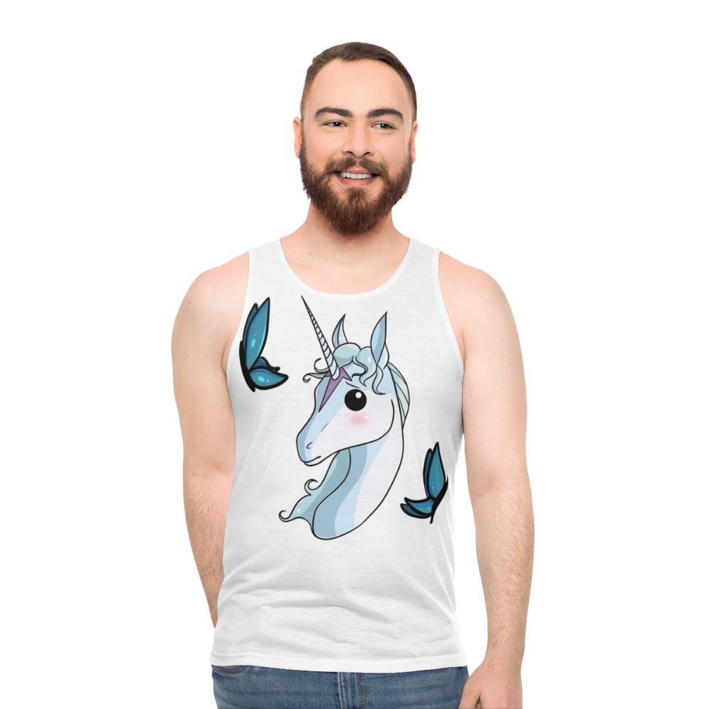 The Last Unicorn Unisex Tank Top with Cutesy Unicorn Portrait