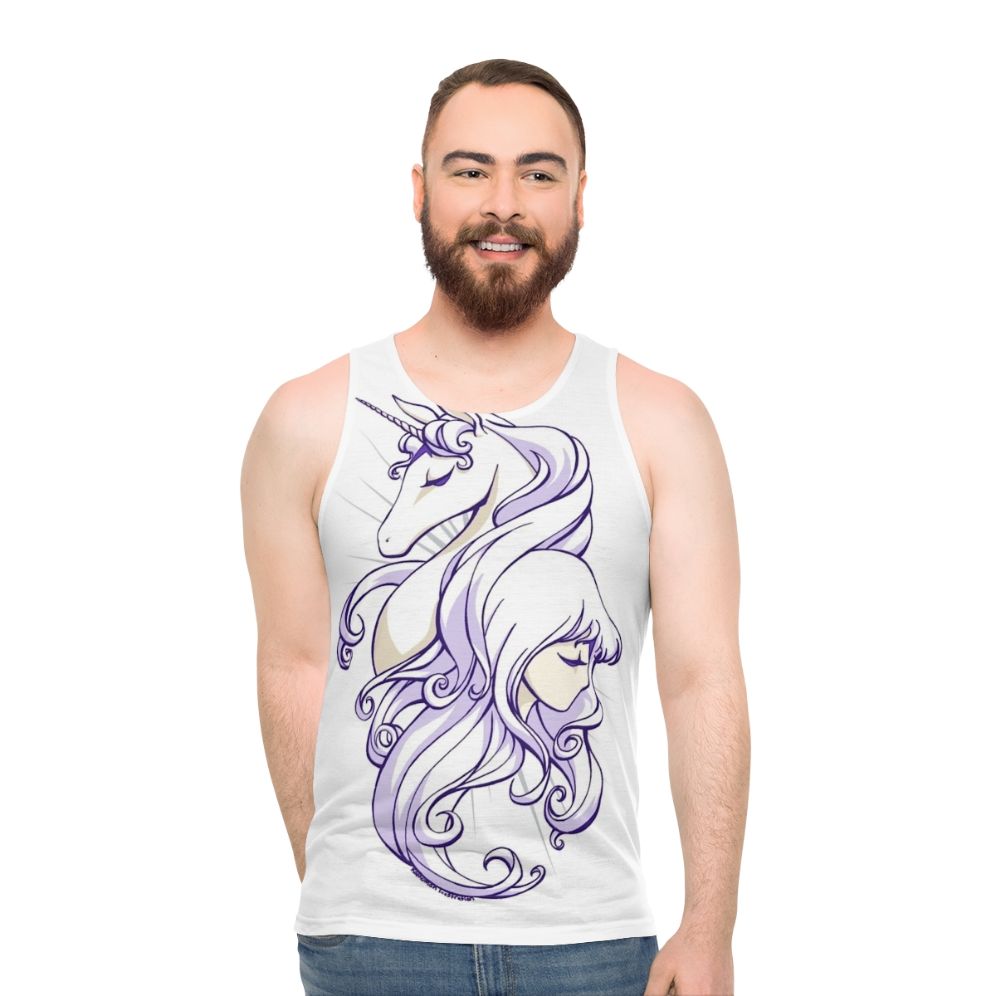 Unisex unicorn tank top with "The Last Unicorn" design