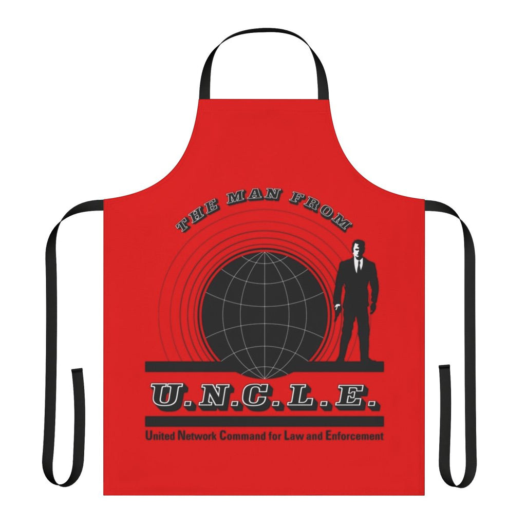 "The Man from U.N.C.L.E." inspired apron featuring vintage TV show graphics