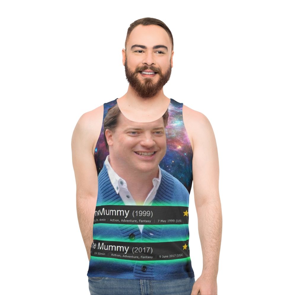 Unisex "The Mummy" inspired tank top featuring Brendan Fraser's face
