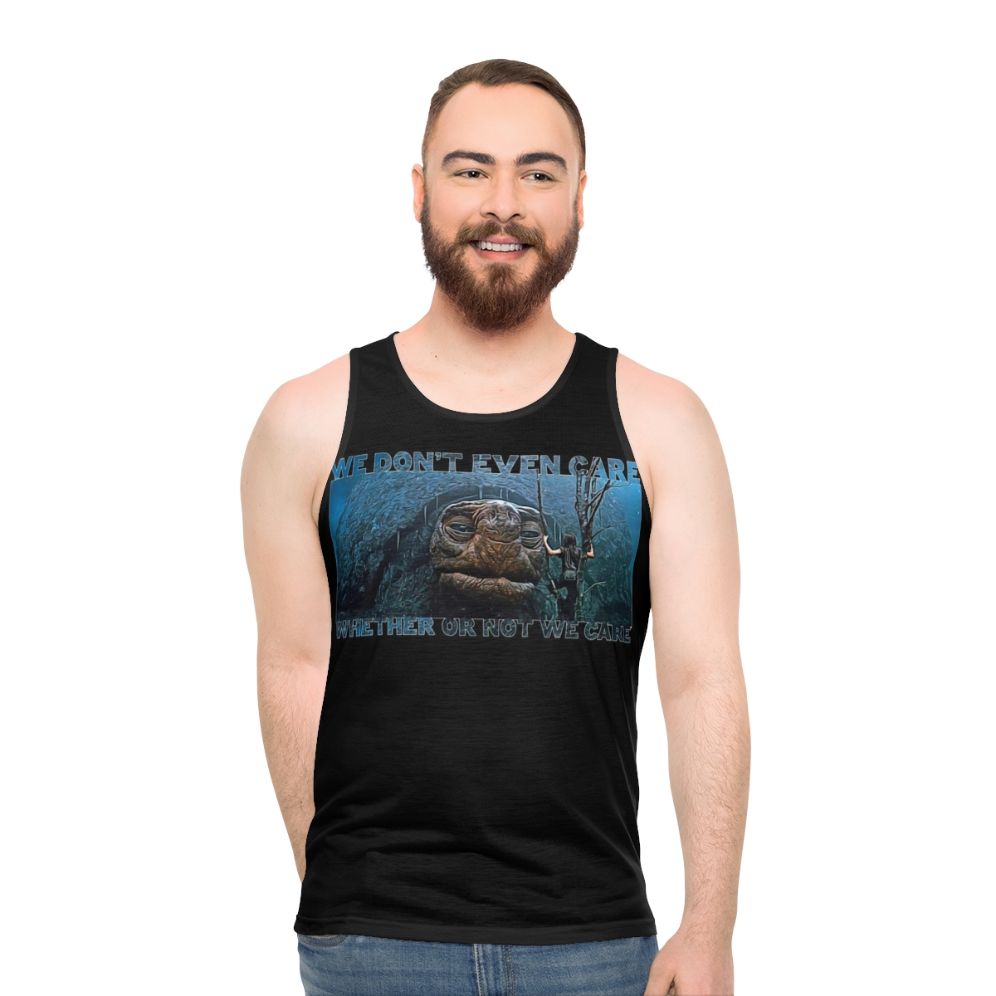 Unisex tank top with graphic design of the turtle from 'The Neverending Story'