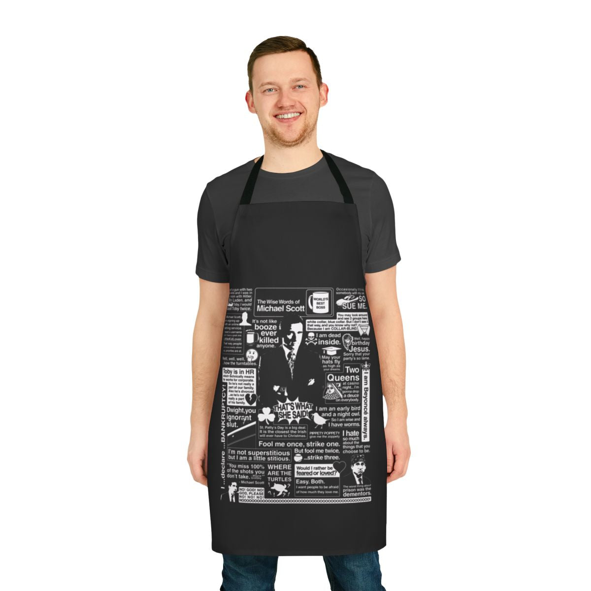 The Office inspired apron featuring Michael Scott quotes and characters