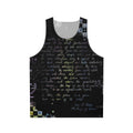 Unisex science fiction tank top featuring "The Player of Games" design
