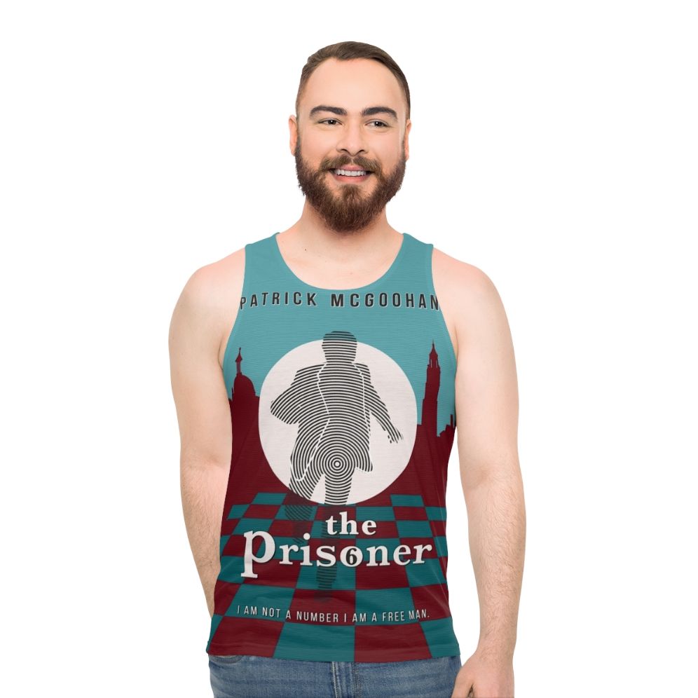 The Prisoner Unisex Tank Top featuring Patrick McGoohan as Number 6