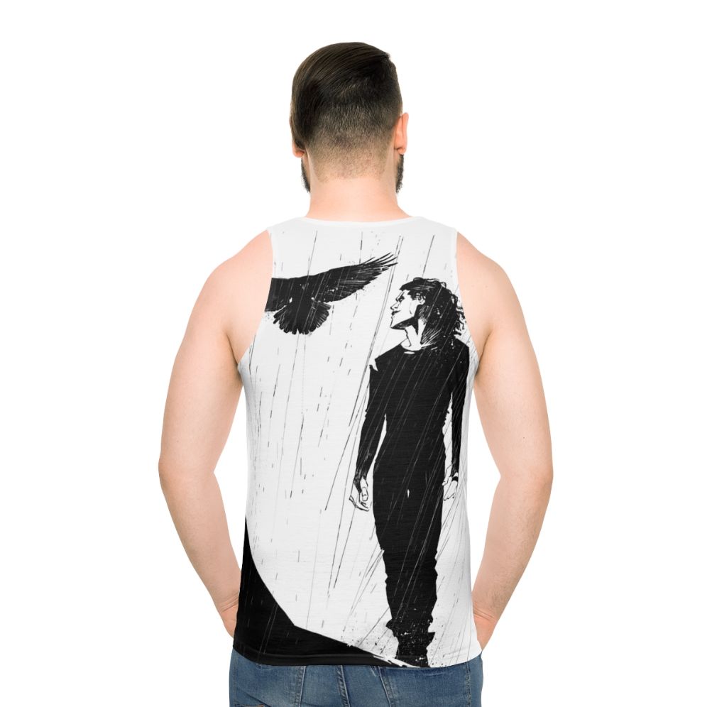 The Raven Unisex Tank Top featuring iconic imagery from the cult movie "The Crow"