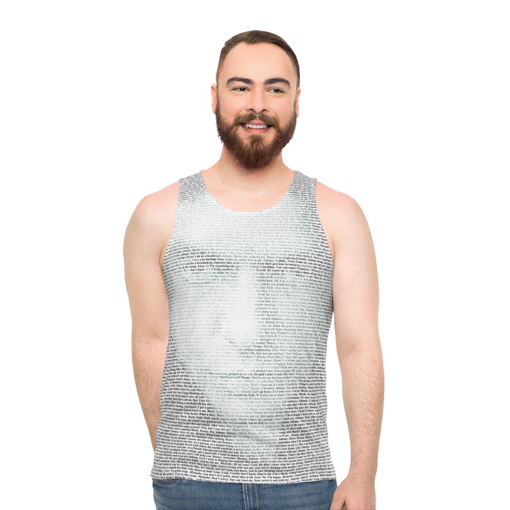 Unisex tank top featuring "The Room" movie logo and title