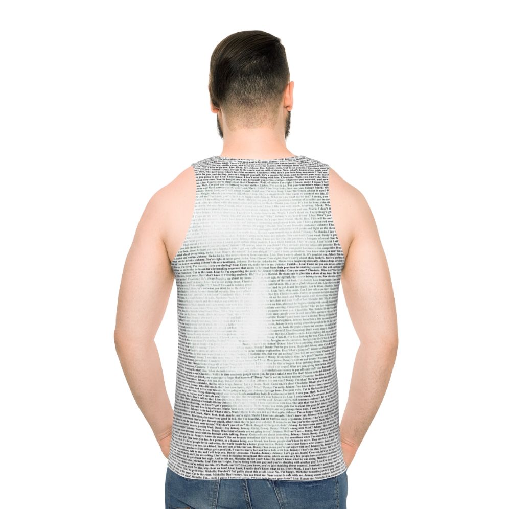 Unisex tank top featuring "The Room" movie logo and title