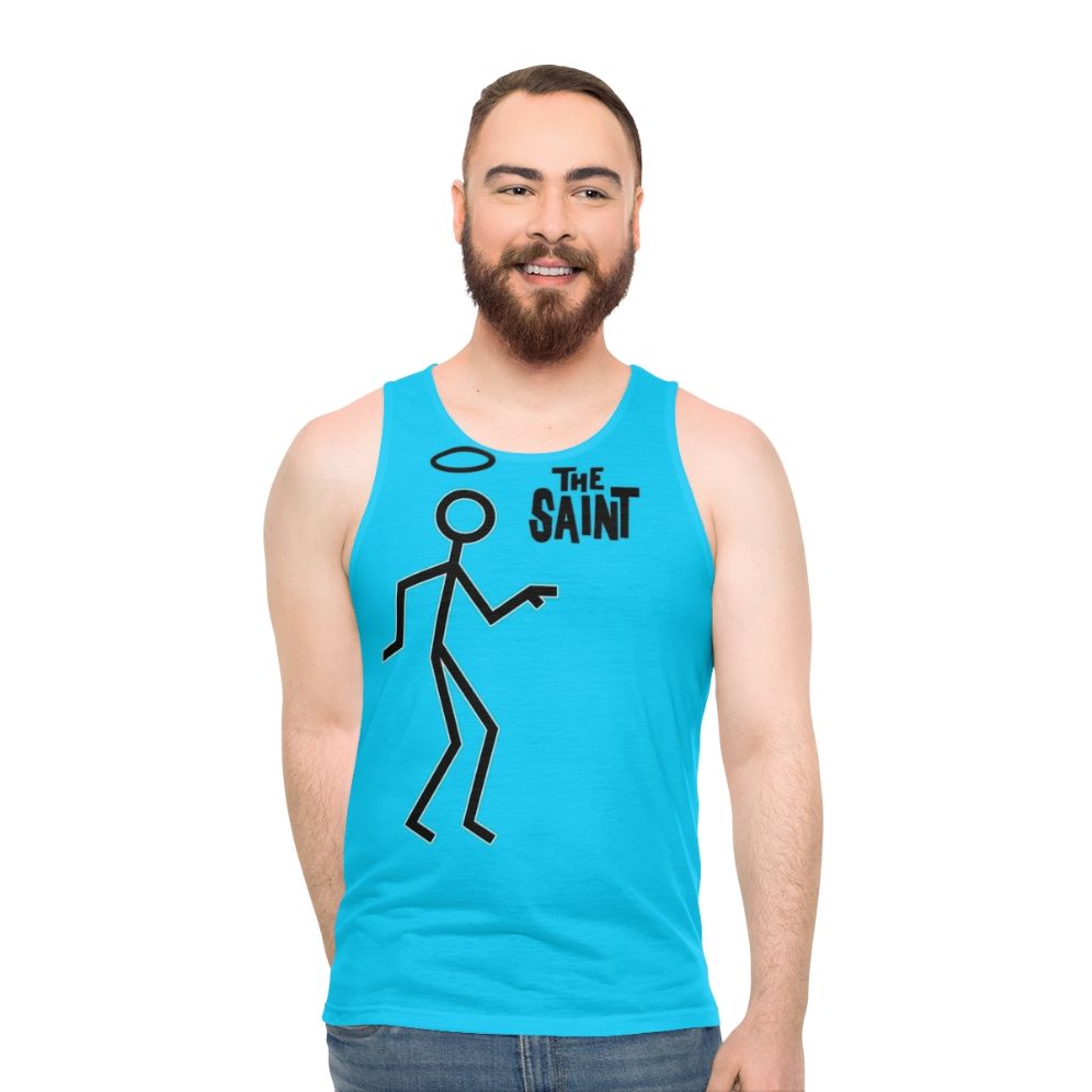 Retro unisex tank top inspired by The Saint TV series