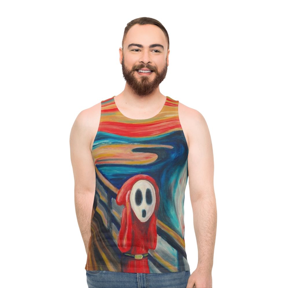Unisex tank top featuring "The Scream" artwork by Edvard Munch