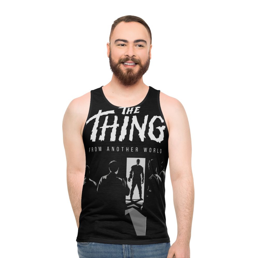 Unisex tank top featuring classic sci-fi horror film 'The Thing from Another World'