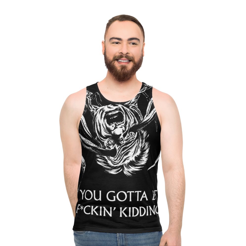 Unisex tank top featuring 'The Thing' movie design