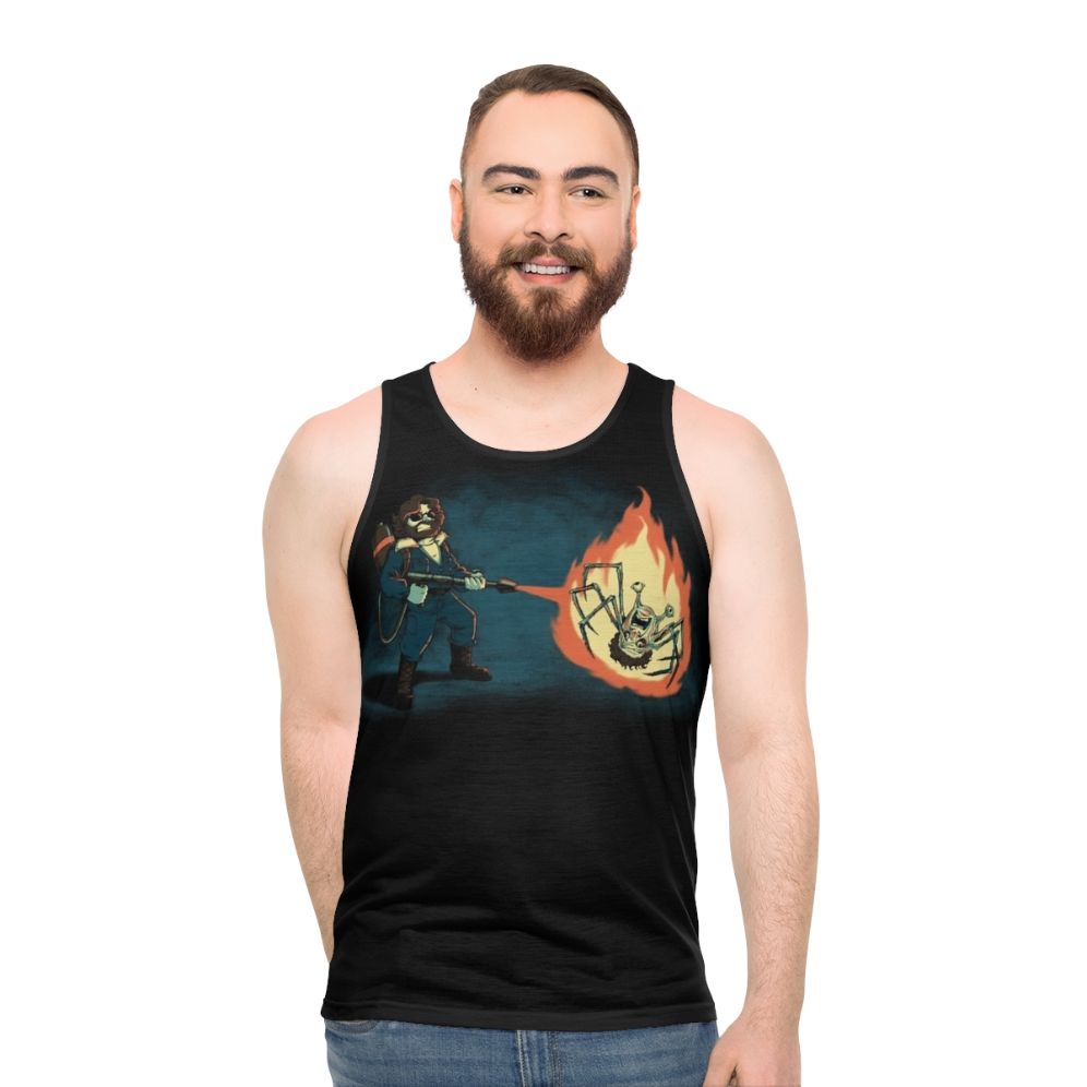 Unisex tank top with "The Thing" horror movie design