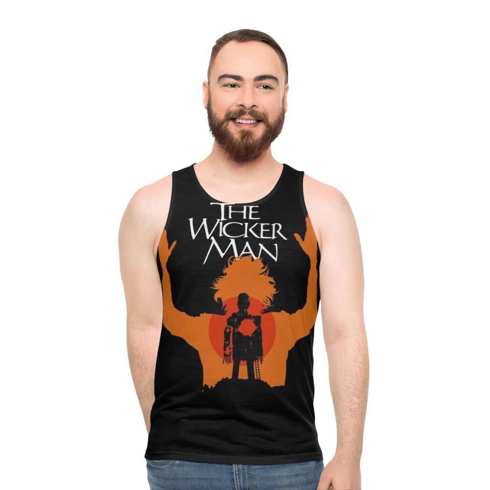 Unisex tank top featuring the classic British horror film 'The Wicker Man'