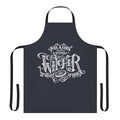 White apron with "Toss a Coin to Your Witcher" lyrics, inspired by the popular Netflix series The Witcher