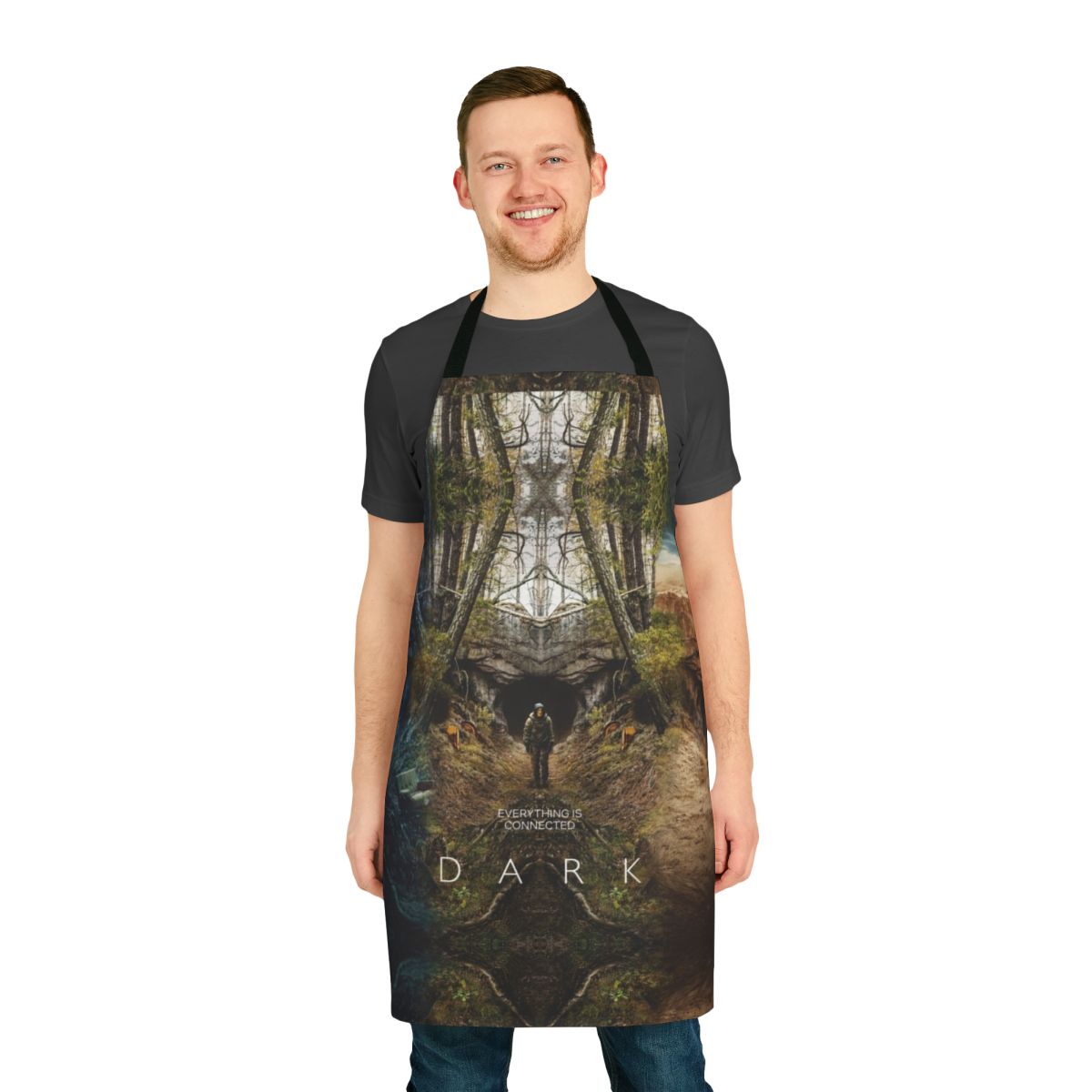 Themed apron featuring imagery from the popular Netflix series "Dark"