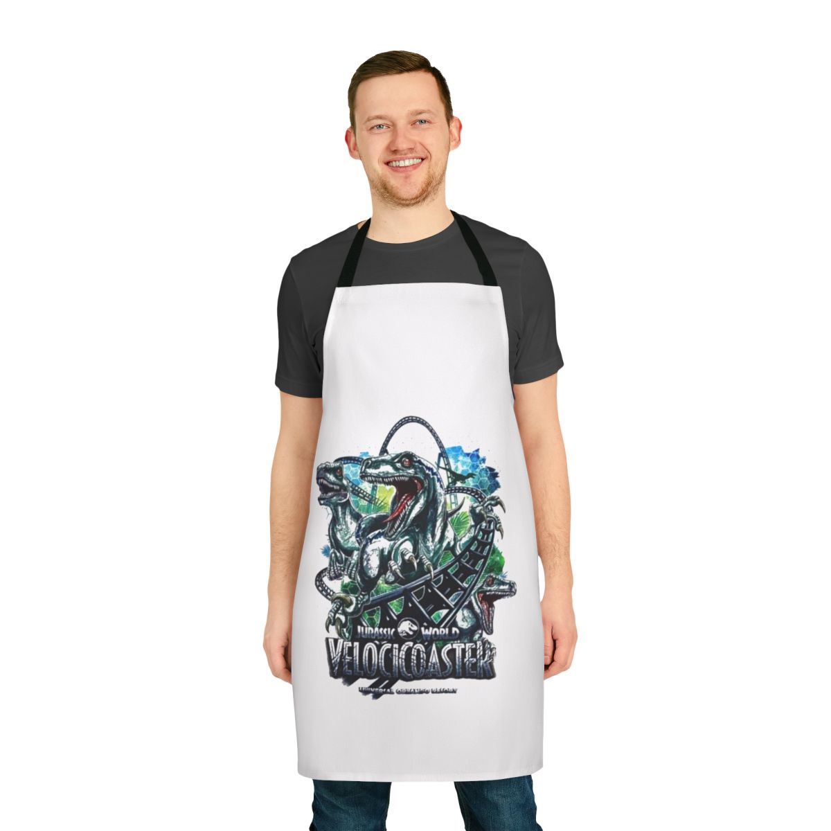 Velocicoaster-inspired apron with Universal Orlando Resort branding