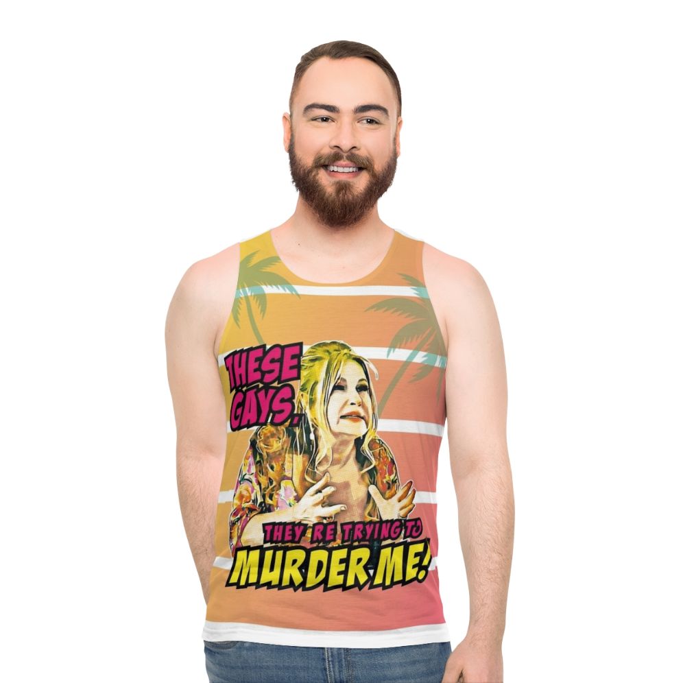 "These Gays They Are Trying to Murder Me" Unisex Tank Top featuring Jennifer Coolidge