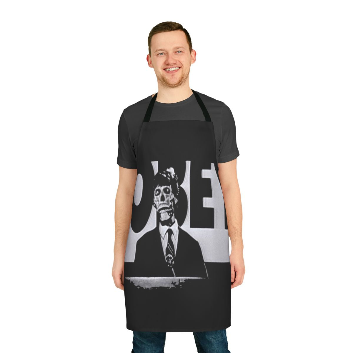 They Live inspired apron featuring the iconic "Obey" design