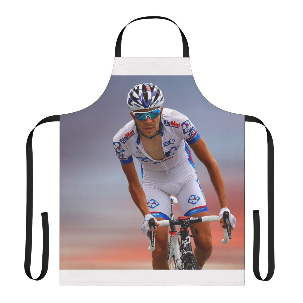 Thibaut Pinot inspired cycling apron with road cycling and cyclist design