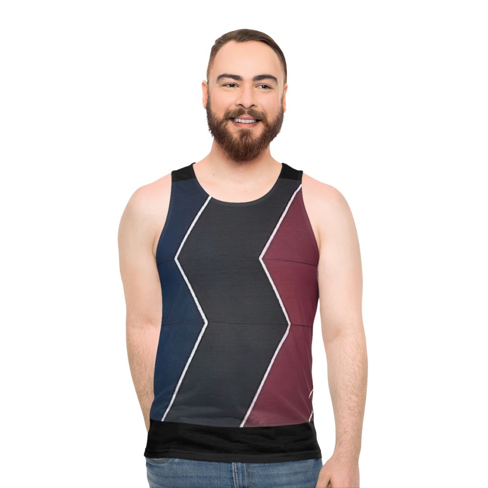 Thomas Downing inspired color field geometric abstract art unisex tank top